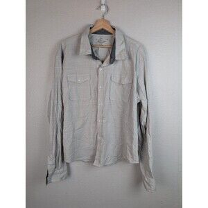 pd&c Shirt Mens 2XL Gray Long Sleeve Button Down Stretch Fabric Casual Top Mb